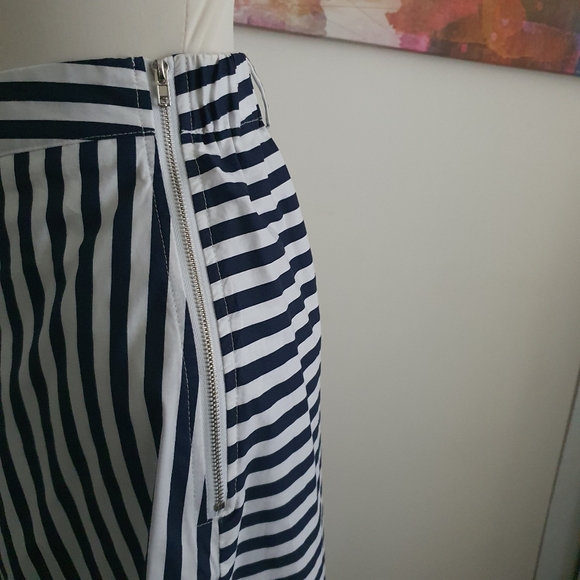 NWOT Hammock & Vine Size 16 Blue White Stripes Midi Skirt with Matching Belt - Picture 8 of 15